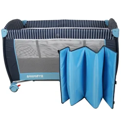 Barmøya 3-in-1 Baby-Reisebett mit Wickelauflage – Reisebett, Laufstall & Beistellbett blau