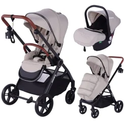 Barmøya 3-in-1 Kombi-Kinderwagen Komplettset beige