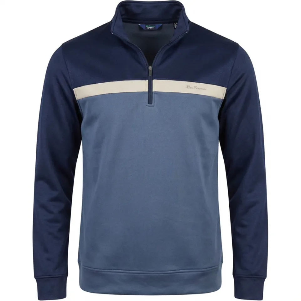 Ben Sherman Blue Two Tone Zip Herren Sweatshirt 1981080945