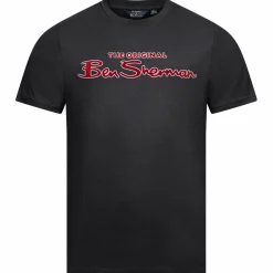 BEN SHERMAN Flocked Logo Herren T-Shirt 0076268-BLACK