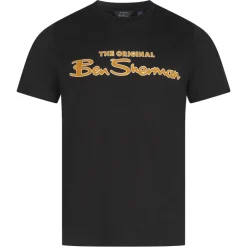 BEN SHERMAN Flocked Logo Herren T-Shirt 0076268N-BLACK