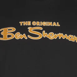 BEN SHERMAN Flocked Logo Herren T-Shirt 0076268N-BLACK