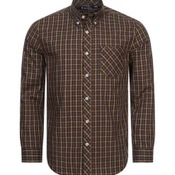 BEN SHERMAN House Check Herren Langarm Hemd 0077861-MARINE