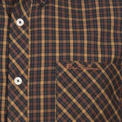 BEN SHERMAN House Check Herren Langarm Hemd 0077861-MARINE
