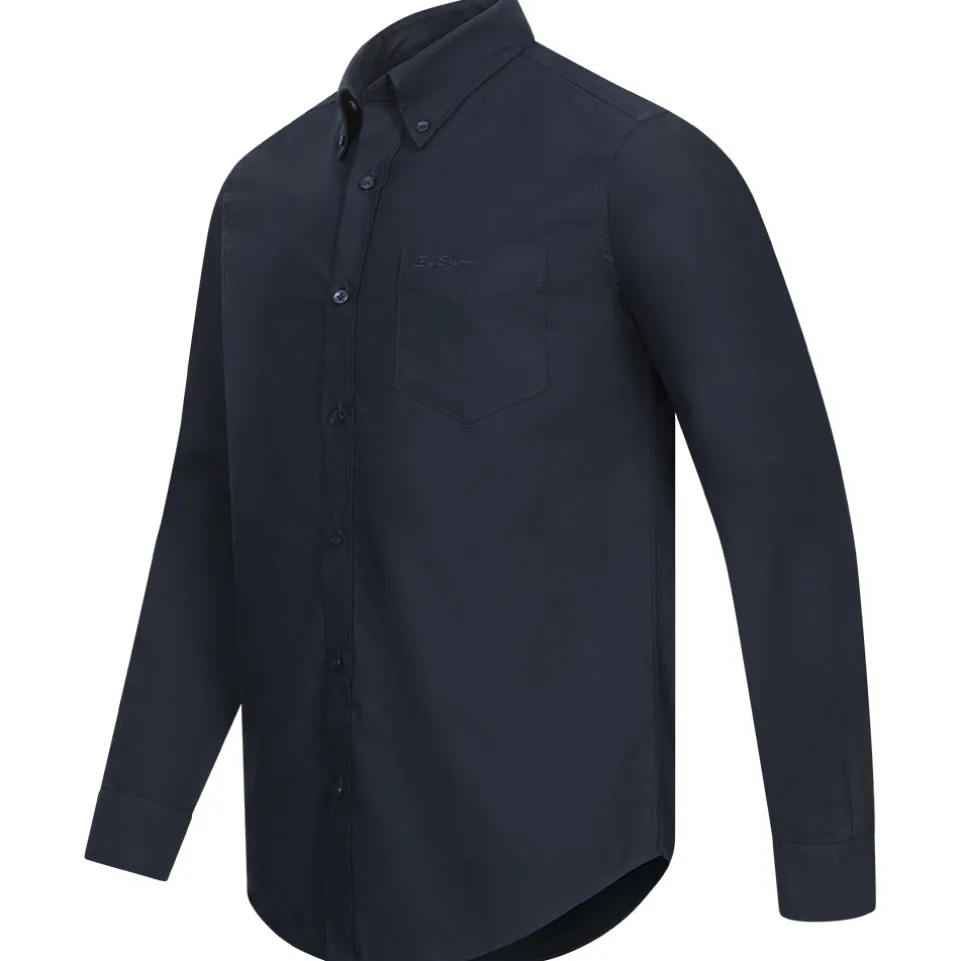 BEN SHERMAN Oxford Herren Langarm Hemd 0077857-DARKNAVY