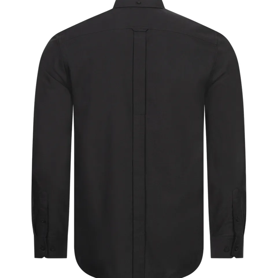 BEN SHERMAN Oxford Herren Langarm Hemd 0077857-BARELYBLACK