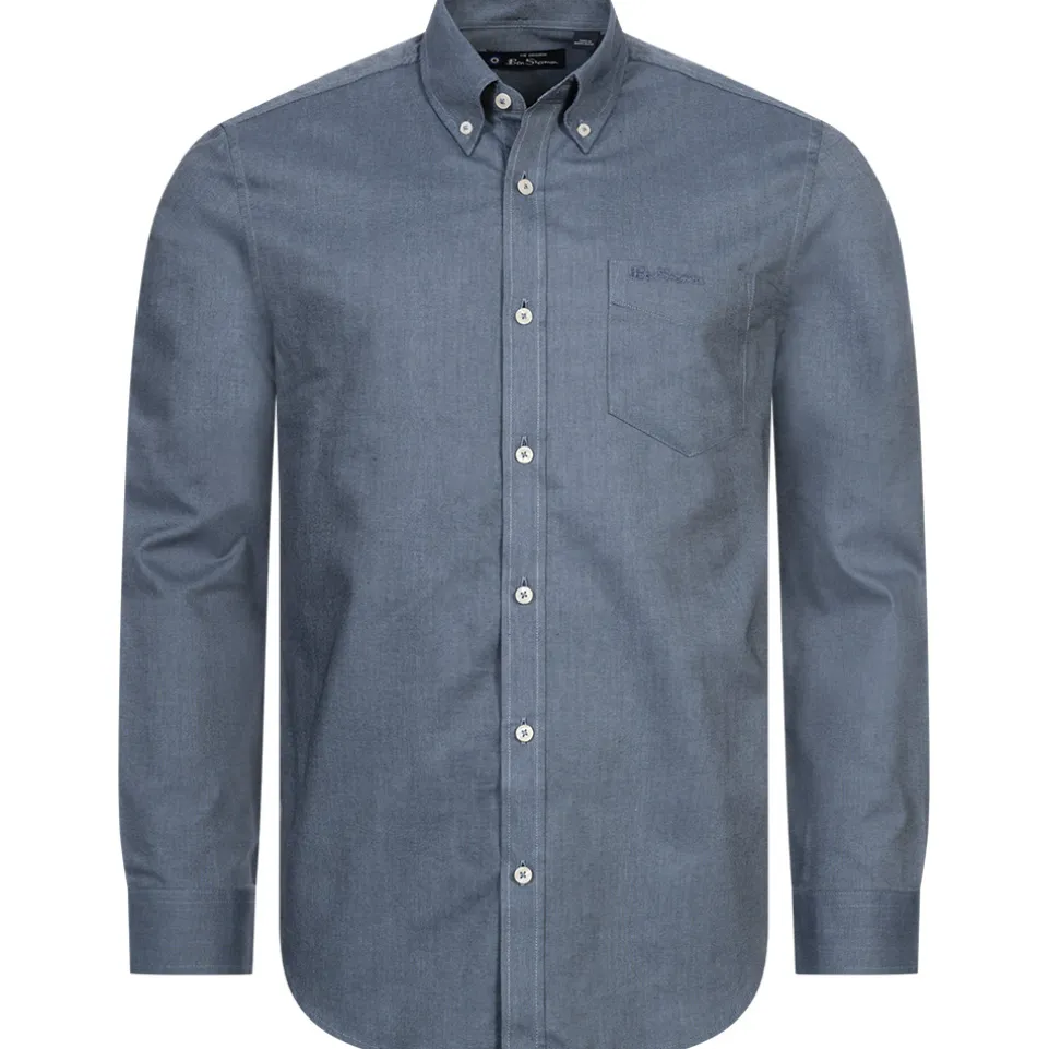BEN SHERMAN Oxford Herren Langarm Hemd 0077857-DARKBLUE