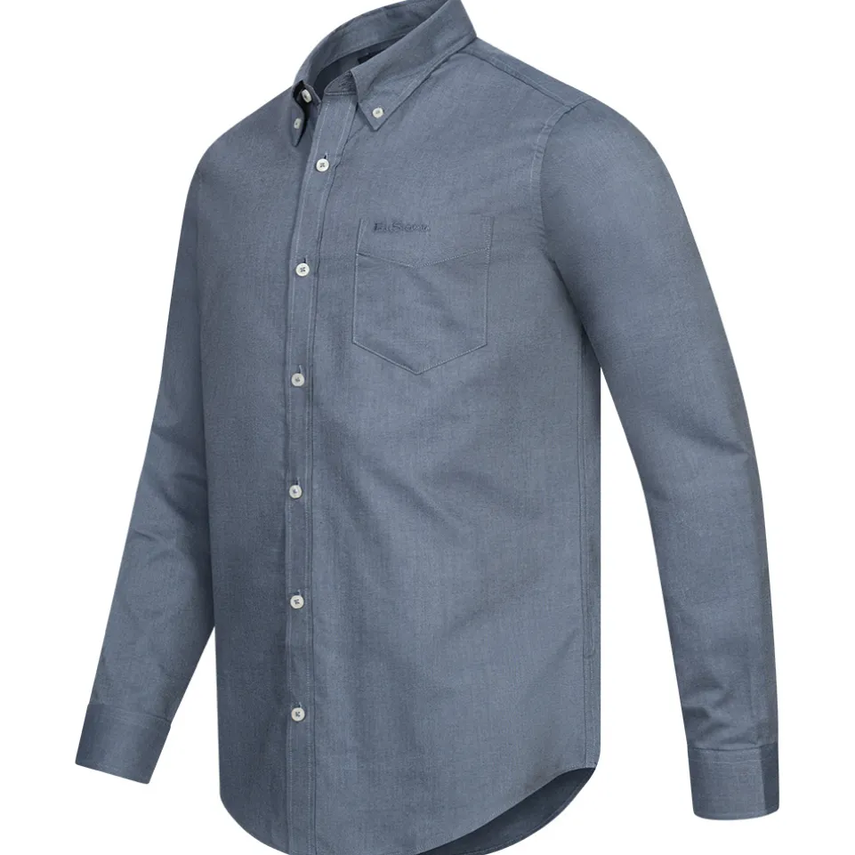 BEN SHERMAN Oxford Herren Langarm Hemd 0077857-DARKBLUE