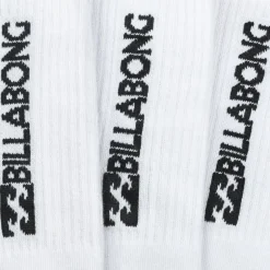 Billabong Unisex Crew Tennis Socken 3 Paar weiß BG-01 CREW