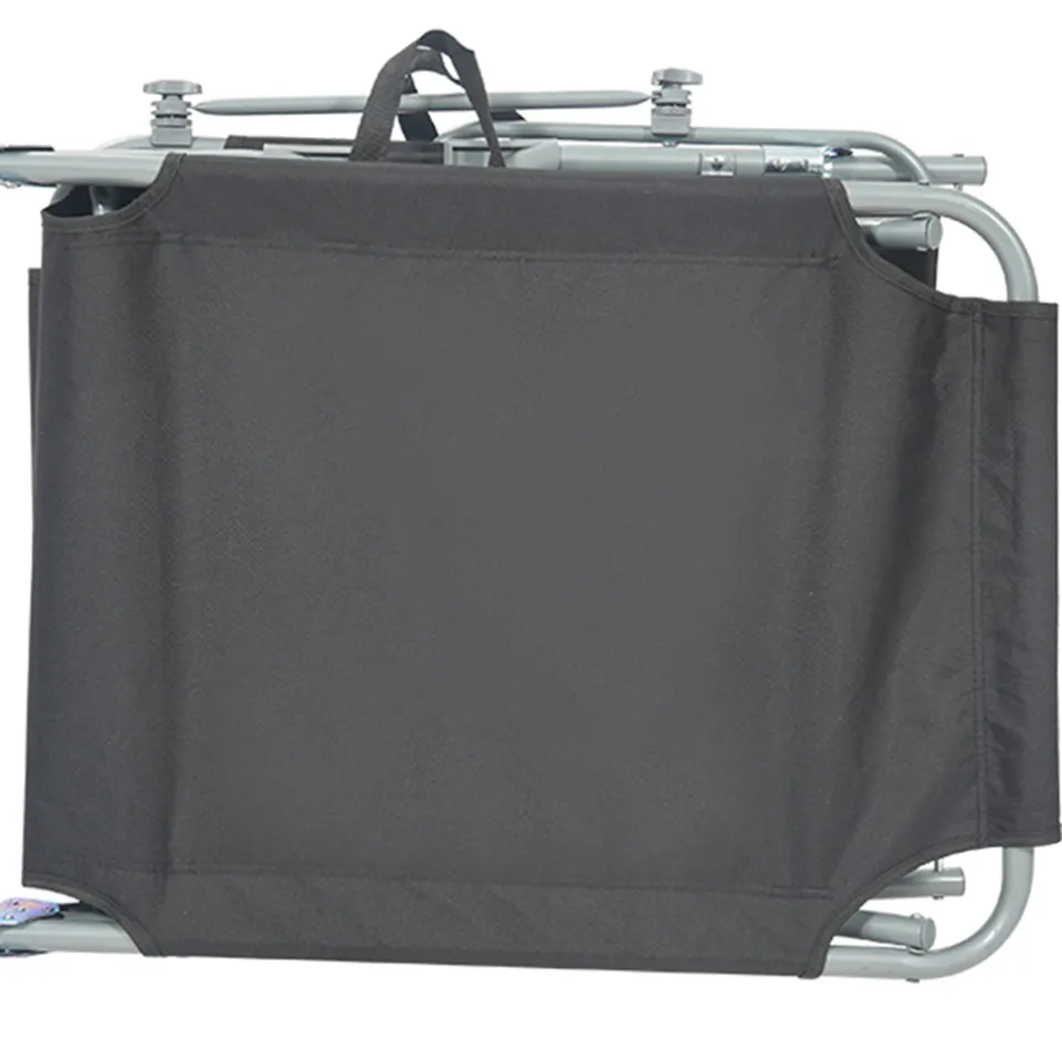 BIXENTE klappbare Gartenliege mit Sonnenschutz 188 cm 2er-Set schwarz