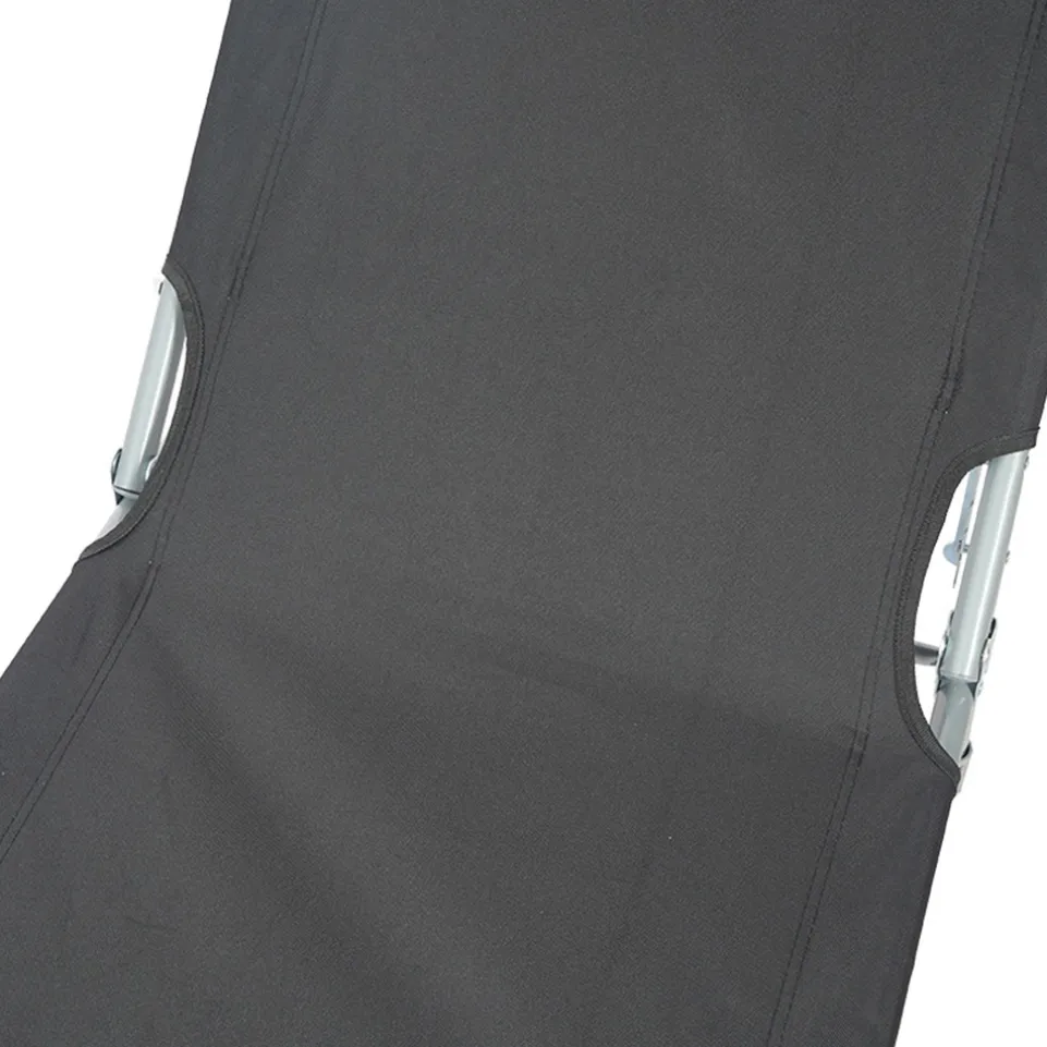 BIXENTE klappbare Gartenliege mit Sonnenschutz 188 cm 2er-Set schwarz