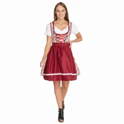 Dirndl Damen Oktoberfest-Kostüm MIESEPETER® weinrot