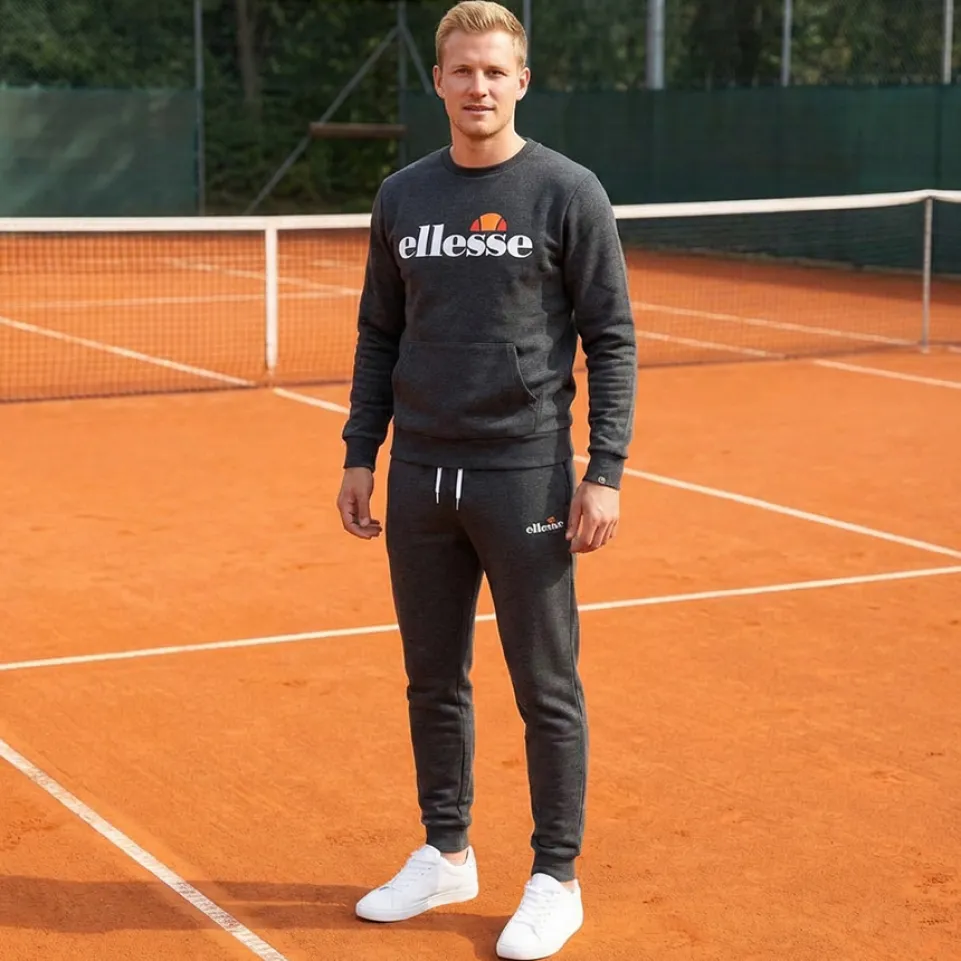 ellesse Kanya Crew Herren Sweatshirt SOP24044-Dk Grey