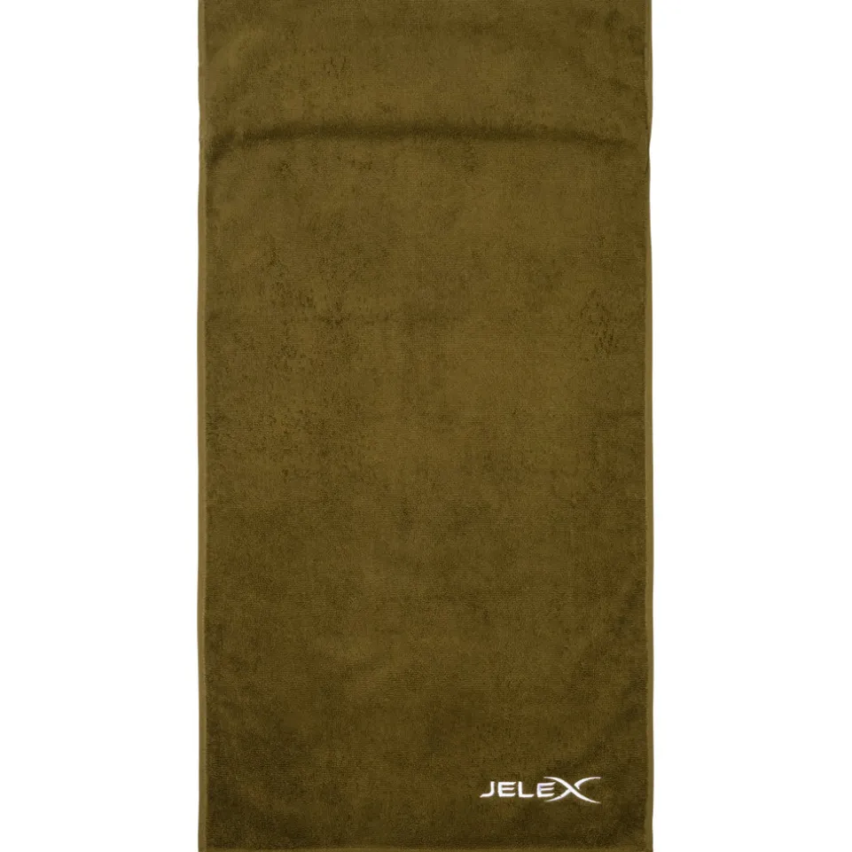 JELEX "100FIT" Fitness Handtuch mit Zip-Tasche armygrün