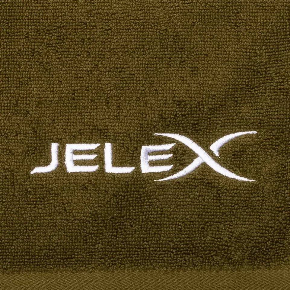 JELEX "100FIT" Fitness Handtuch mit Zip-Tasche armygrün