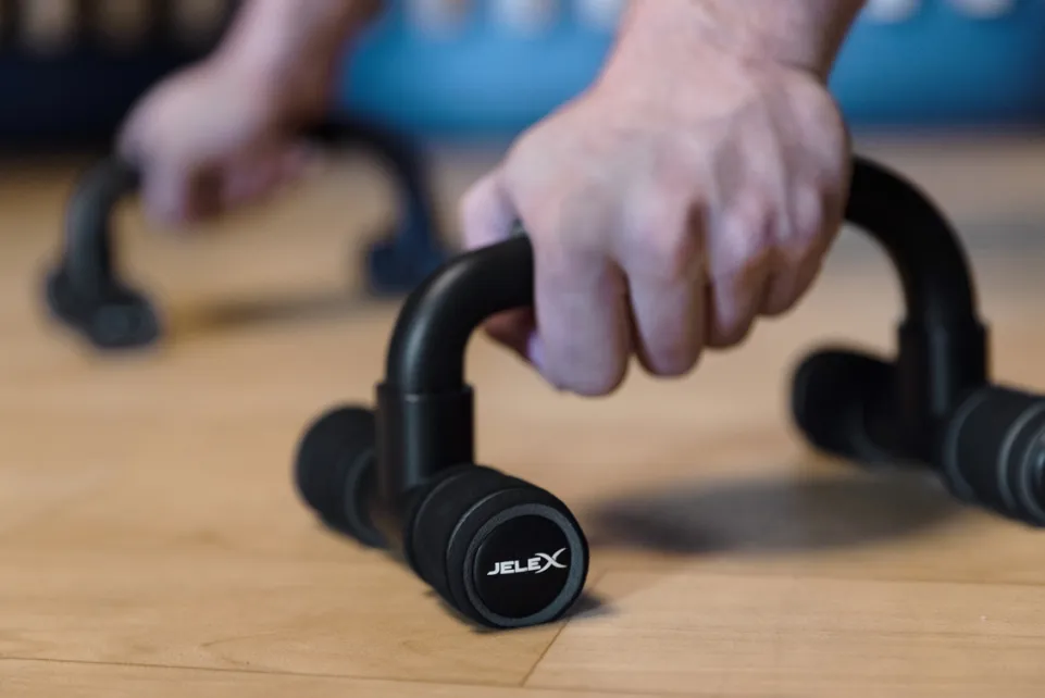 JELEX Gain Hard Push Up Bar Liegestützgriffe schwarz grau