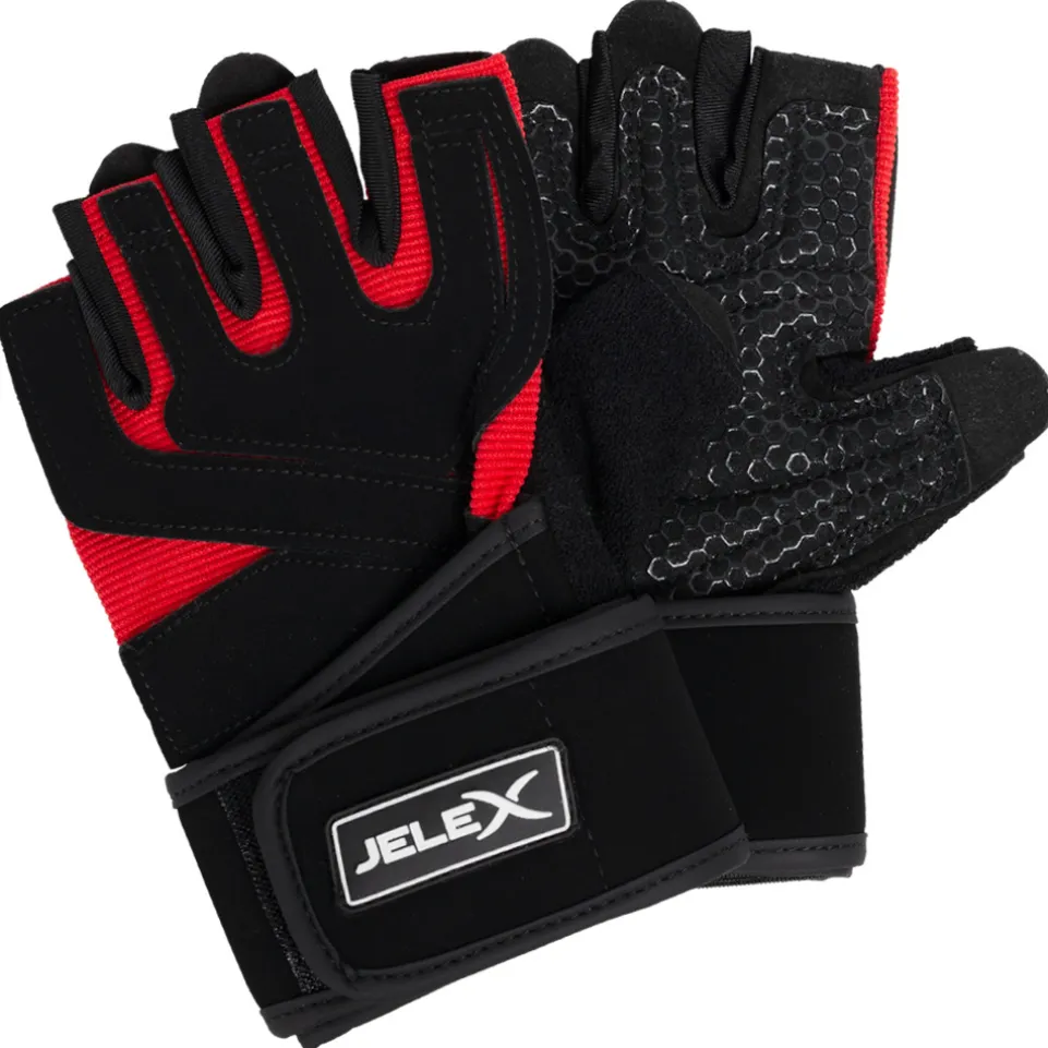 JELEX Power Premium gepolsterte Trainingshandschuhe schwarz-rot