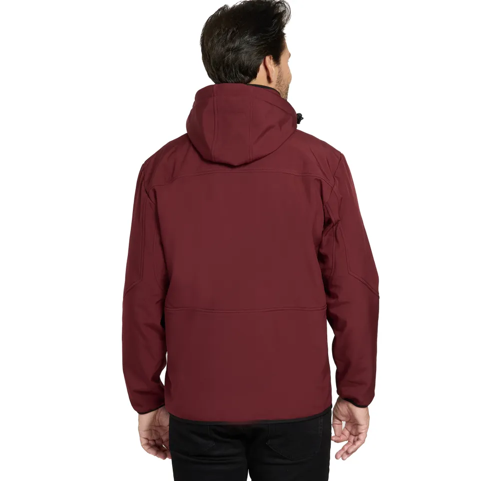 KIRKJUBØUR® "Alvik" Herren SOFTSHELLjacke 10.000 mm Wassersäule dunkelrot/schwarz