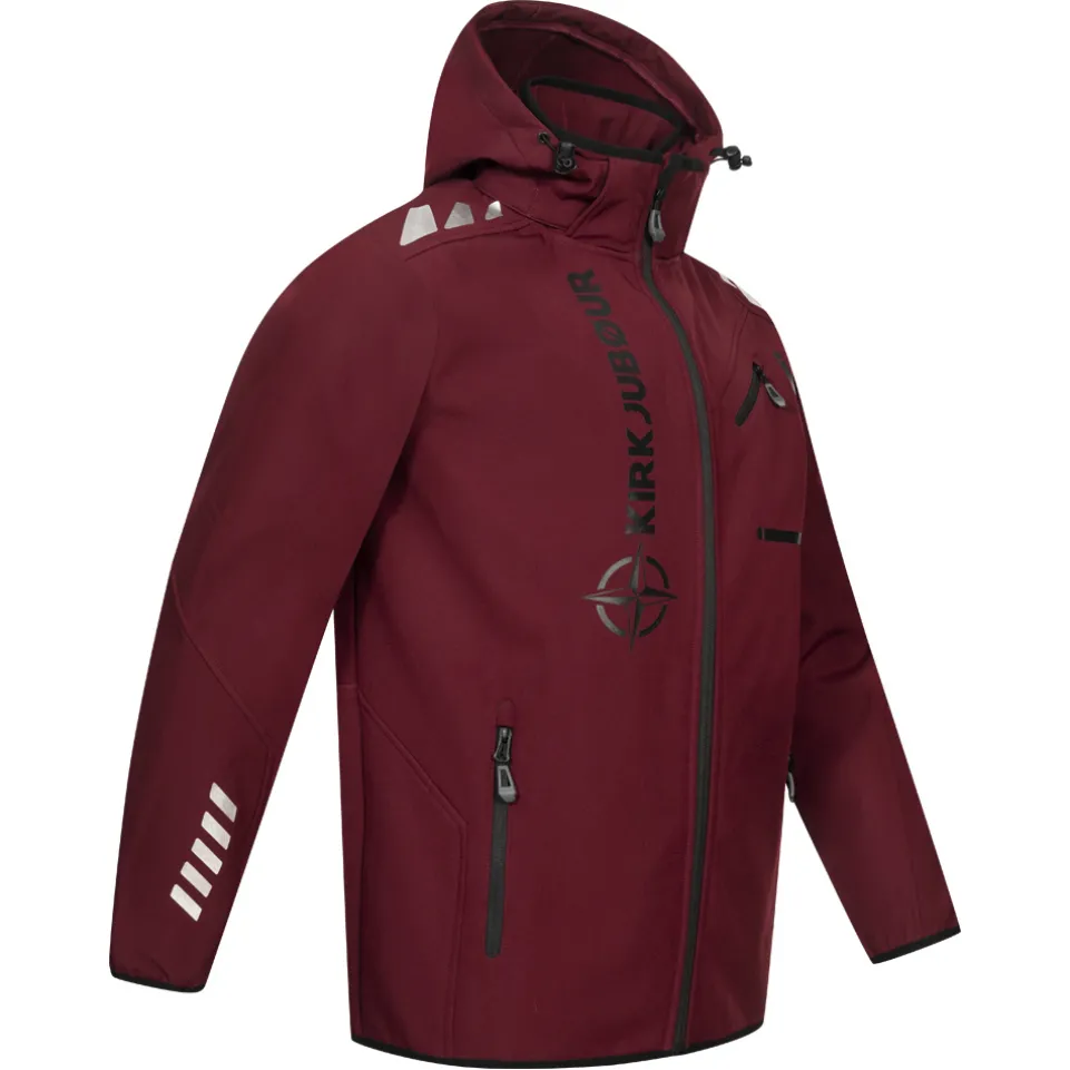 KIRKJUBØUR® "Alvik" Herren SOFTSHELLjacke 10.000 mm Wassersäule dunkelrot/schwarz