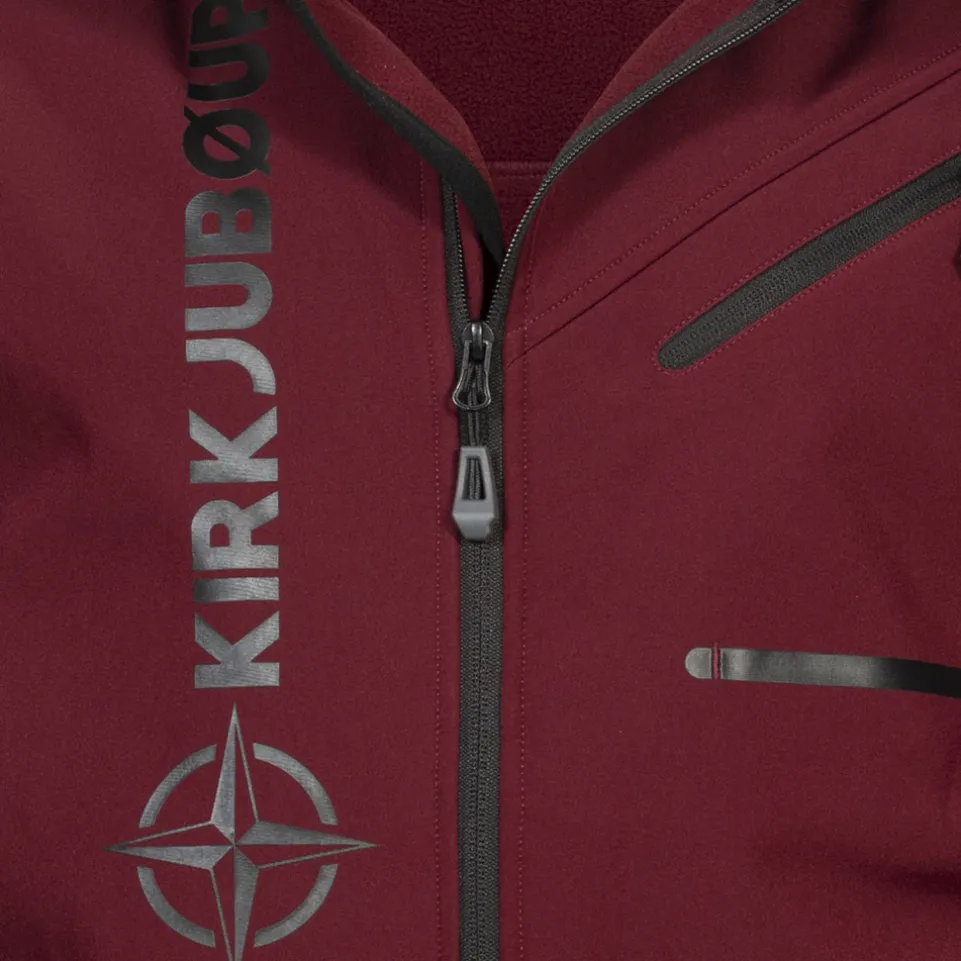 KIRKJUBØUR® "Alvik" Herren SOFTSHELLjacke 10.000 mm Wassersäule dunkelrot/schwarz