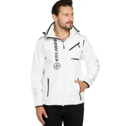 KIRKJUBØUR® "Alvik" Herren SOFTSHELLjacke 10.000 mm Wassersäule weiß/schwarz