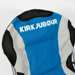 KIRKJUBØUR® "Asgard" gepolsterter Campingstuhl mit Fußteil blau