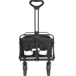 KIRKJUBØUR® "Edda" faltbarer Bollerwagen schwarz/weiß