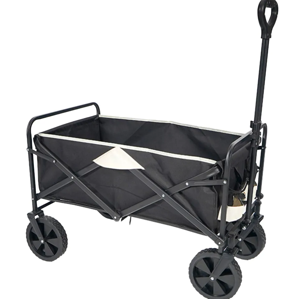 KIRKJUBØUR® "Edda" faltbarer Bollerwagen schwarz/weiß