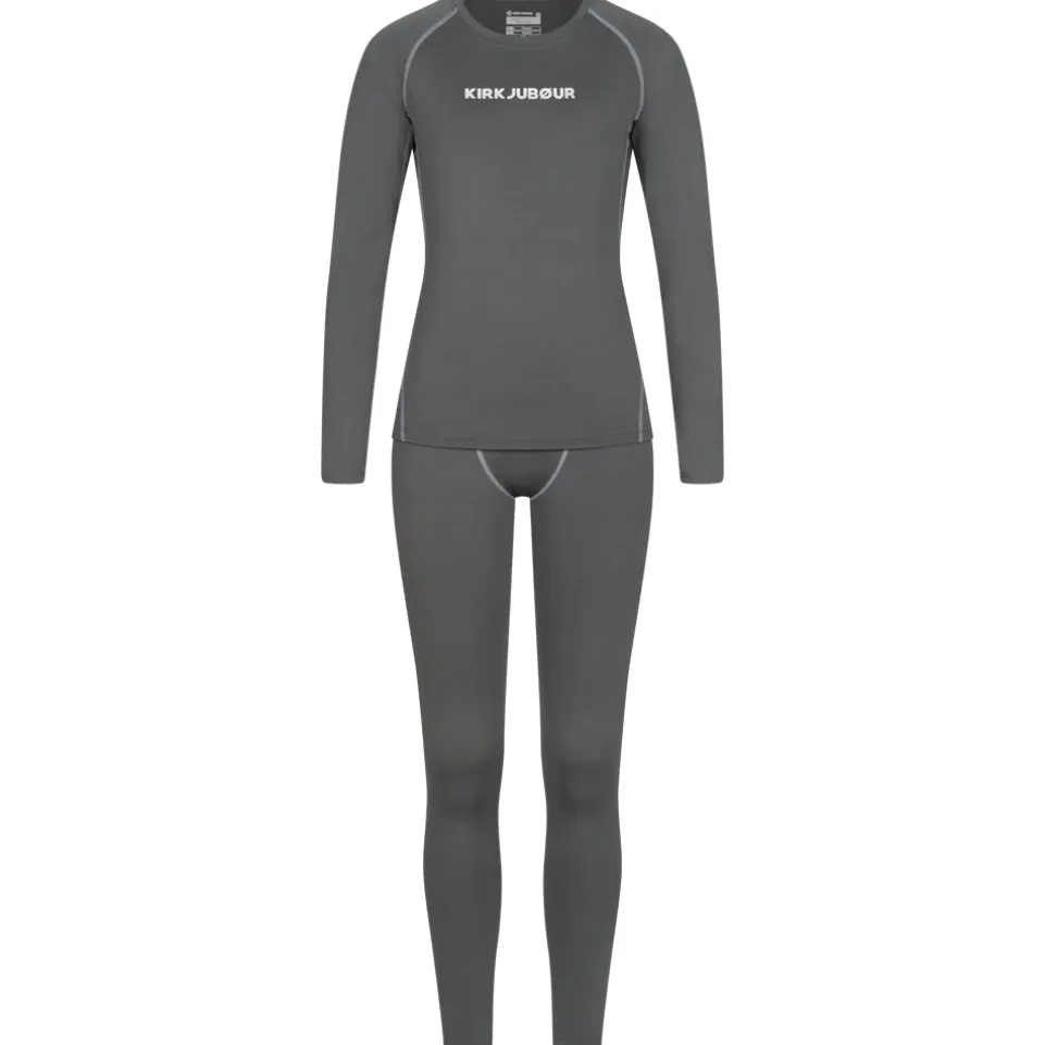 KIRKJUBØUR® "Hafjall" Damen Thermounterwäsche Set 2-tlg. grau