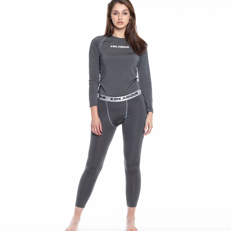 KIRKJUBØUR® "Hafjall" Damen Thermounterwäsche Set 2-tlg. grau