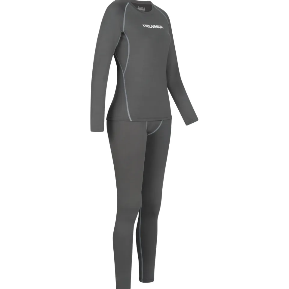 KIRKJUBØUR® "Hafjall" Damen Thermounterwäsche Set 2-tlg. grau