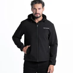 KIRKJUBØUR® "Hestur" Herren SOFTSHELLjacke 10.000 mm Wassersäule schwarz