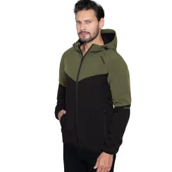 KIRKJUBØUR® "Njordr" Herren SOFTSHELLjacke 10.000 mm Wassersäule grün/schwarz