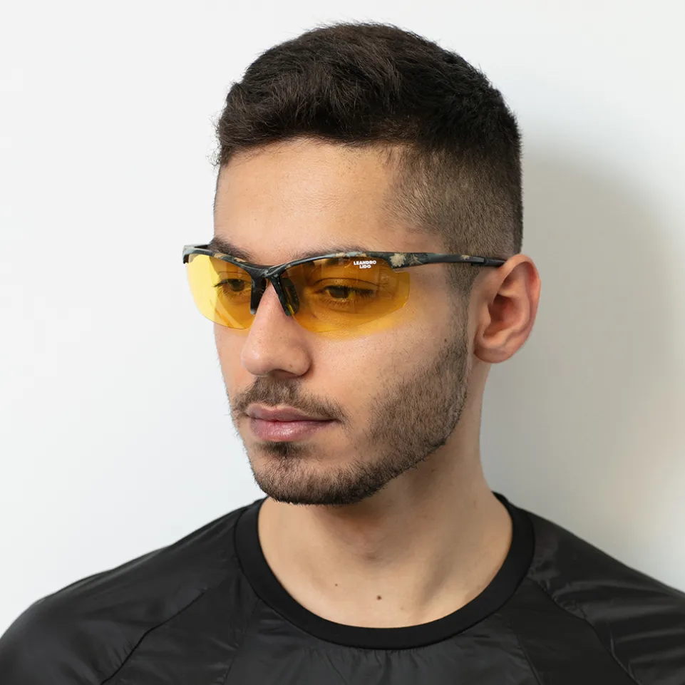 LEANDRO LIDO Power Sport Sonnenbrille camo/gelb