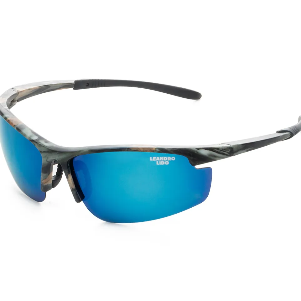 LEANDRO LIDO Power Sport Sonnenbrille camo/blau