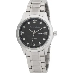 Lobstein & Söhne® "Leopold" Uhr silber/schwarz