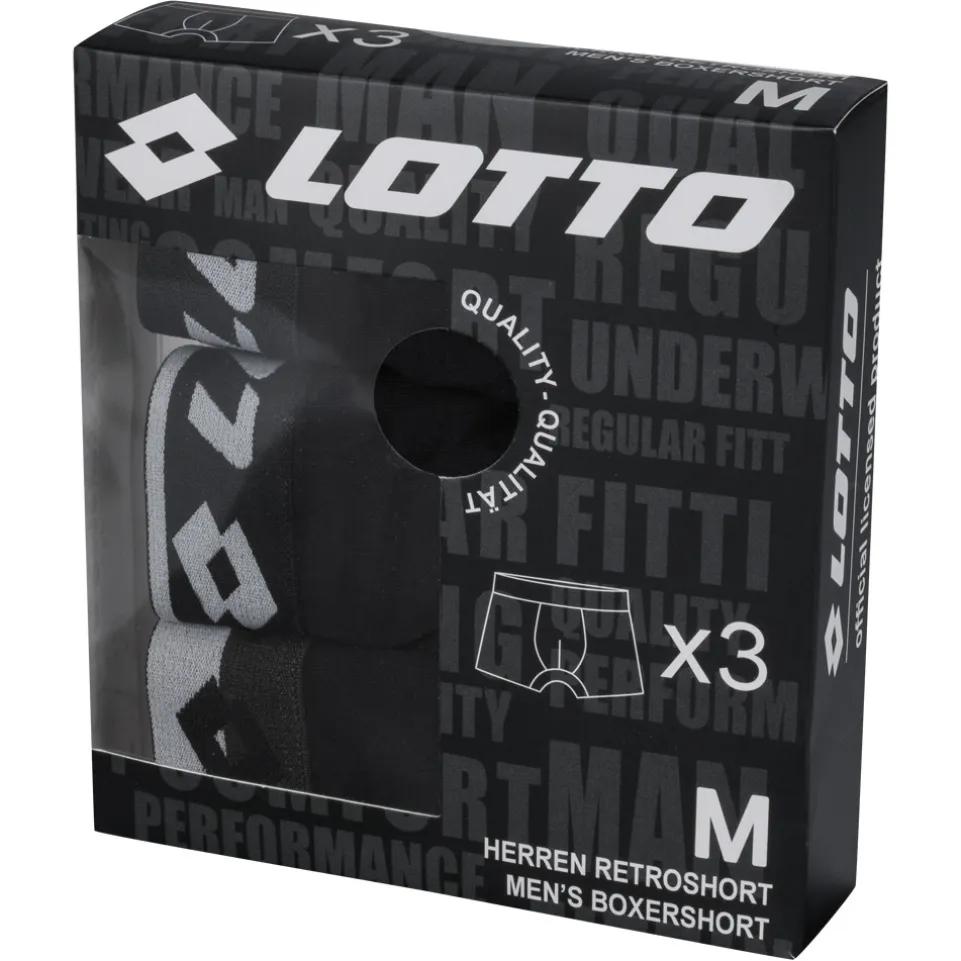 Lotto Retro Herren Boxershorts 3er-Pack schwarz MBXX1002NET-BLACK