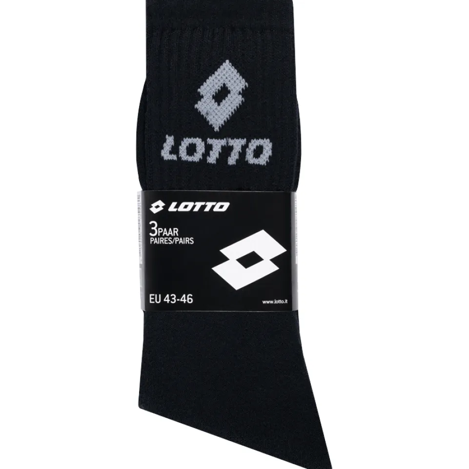 Lotto Sportsocken Unisex 3 Paar schwarz MSKZ10029-Black