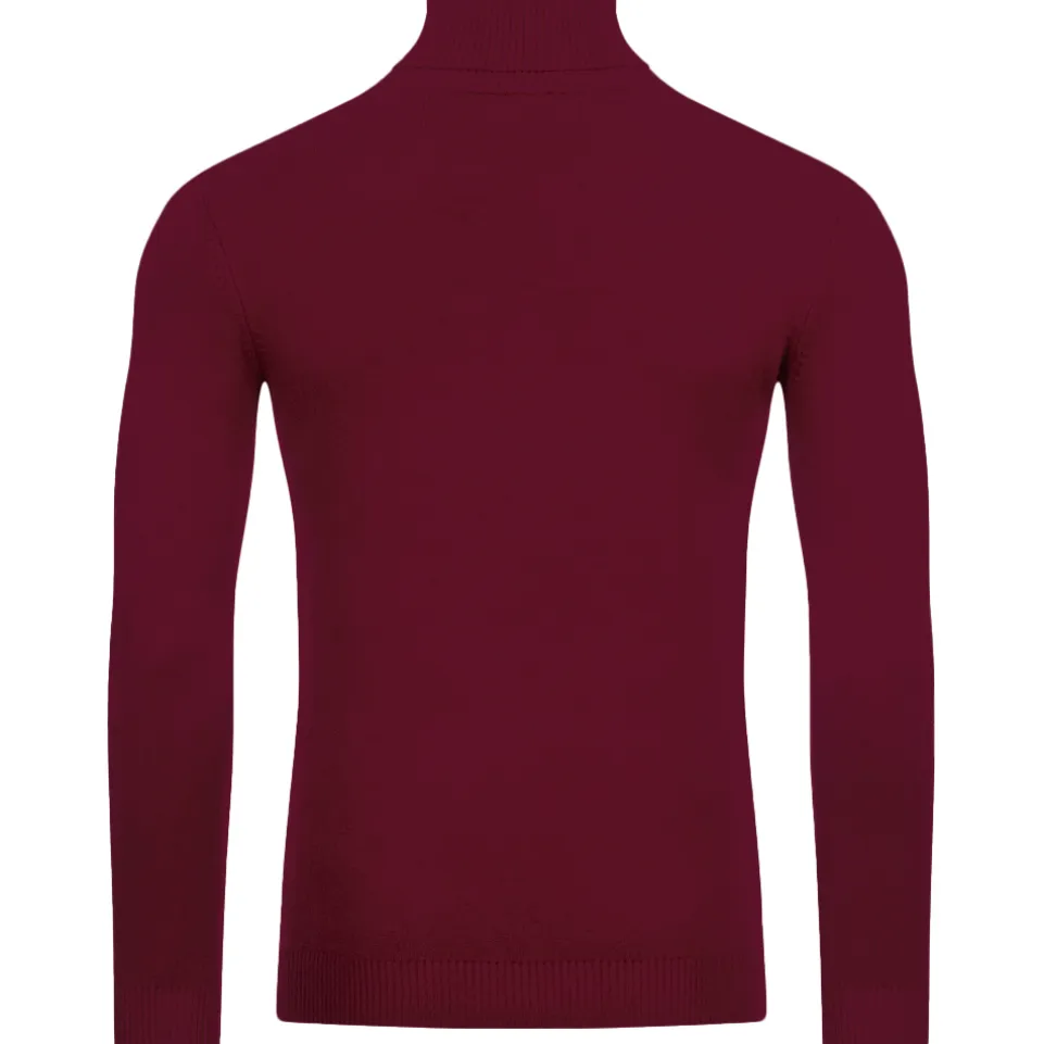 MONT EMILIAN "Le Mans" Herren Rollkragenpullover weinrot