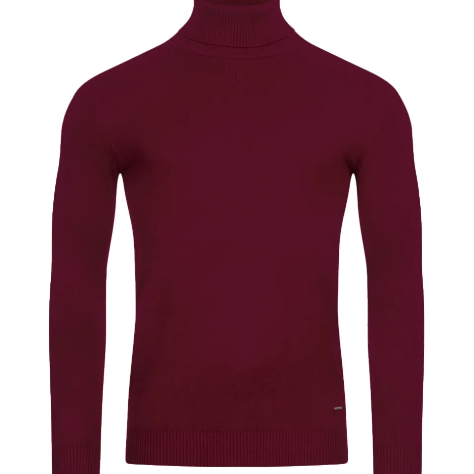 MONT EMILIAN "Le Mans" Herren Rollkragenpullover weinrot