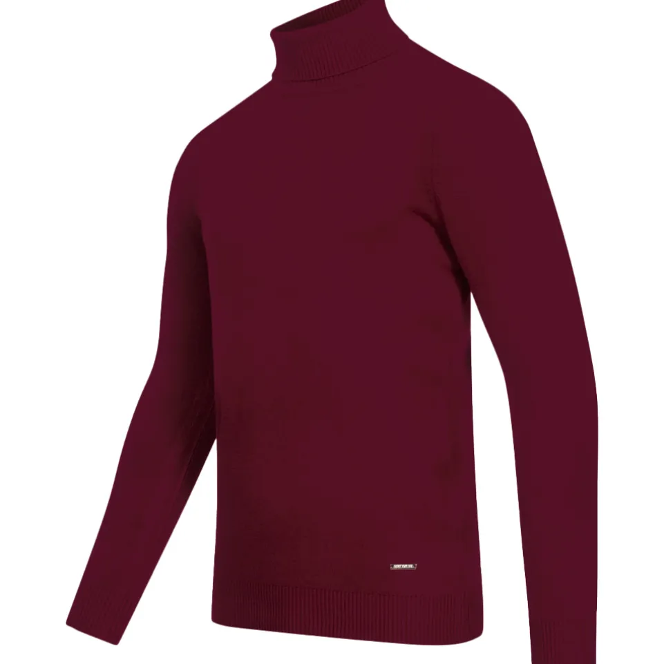 MONT EMILIAN "Le Mans" Herren Rollkragenpullover weinrot