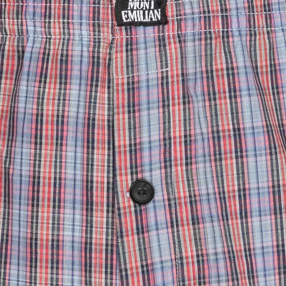 MONT EMILIAN "Nantes" Herren American Boxershorts 2er-Pack blau/karo