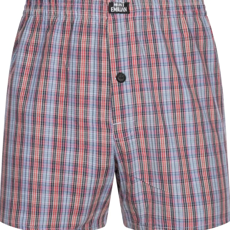 MONT EMILIAN "Nantes" Herren American Boxershorts 2er-Pack blau/karo