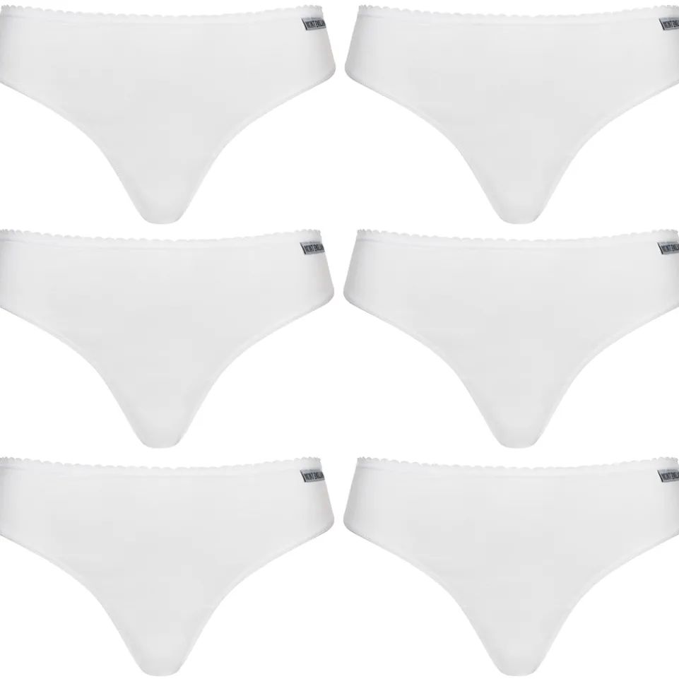 MONT EMILIAN "Nimes" Damen Tanga 6er-Pack weiß
