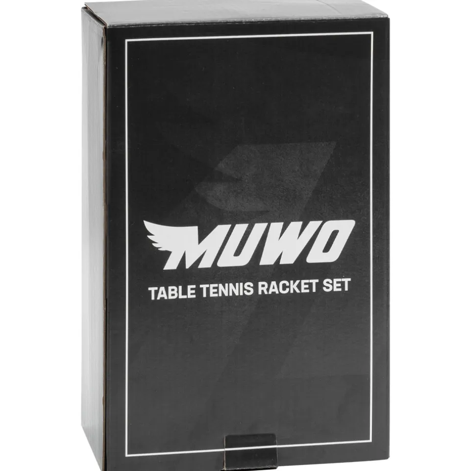 MUWO 2er-Set Tischtennis Schläger mit Netz und 3 Bällen