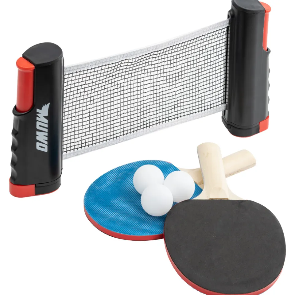 MUWO 2er-Set Tischtennis Schläger mit Netz und 3 Bällen
