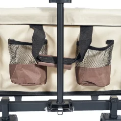 MUWO faltbarer Bollerwagen 100 L, max. 110 kg braun/beige