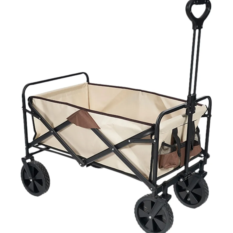 MUWO faltbarer Bollerwagen 100 L, max. 110 kg braun/beige