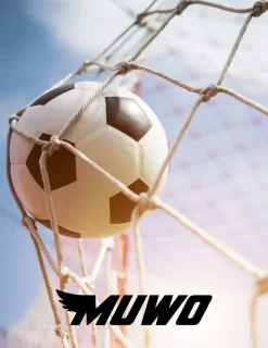 MUWO Fußballtor aus Stahl 240 x 150 cm blau/weiß