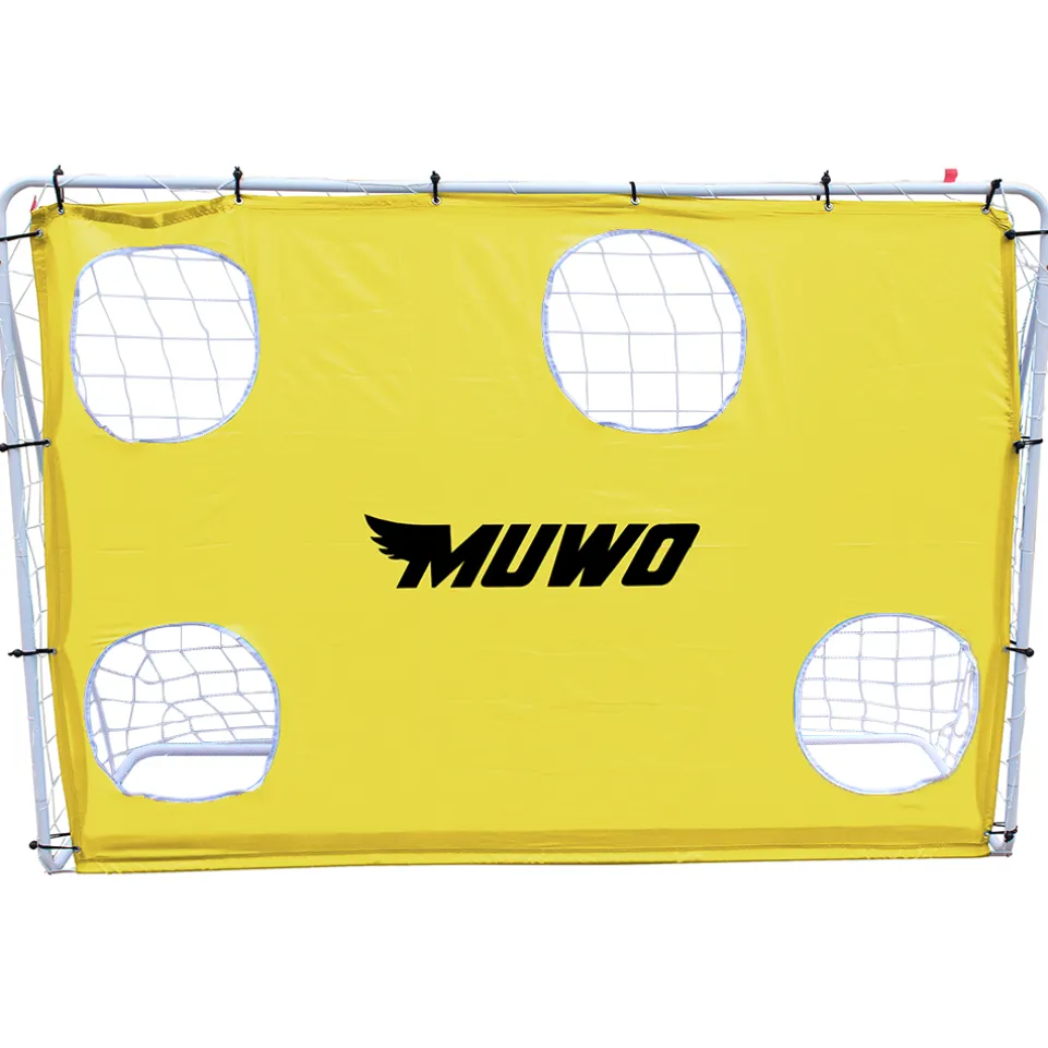 MUWO Fußballtor mit Torwand 217 x 153 cm gelb